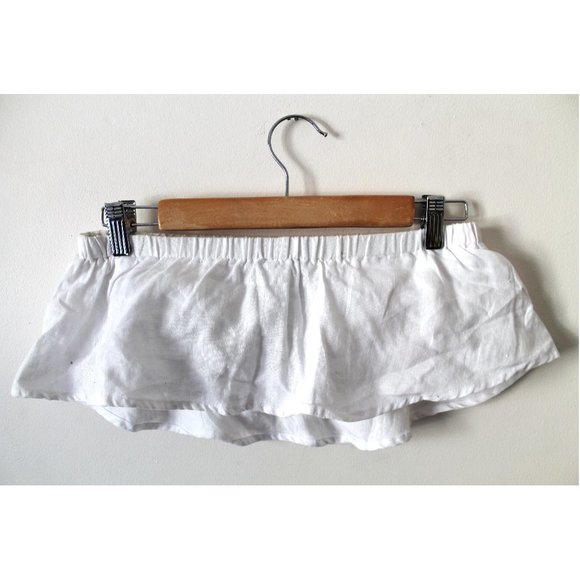 Reformation Dianna Linen Crop Top / Size XS / White Bandeau Flouncy Ruffled - Picture 4 of 7